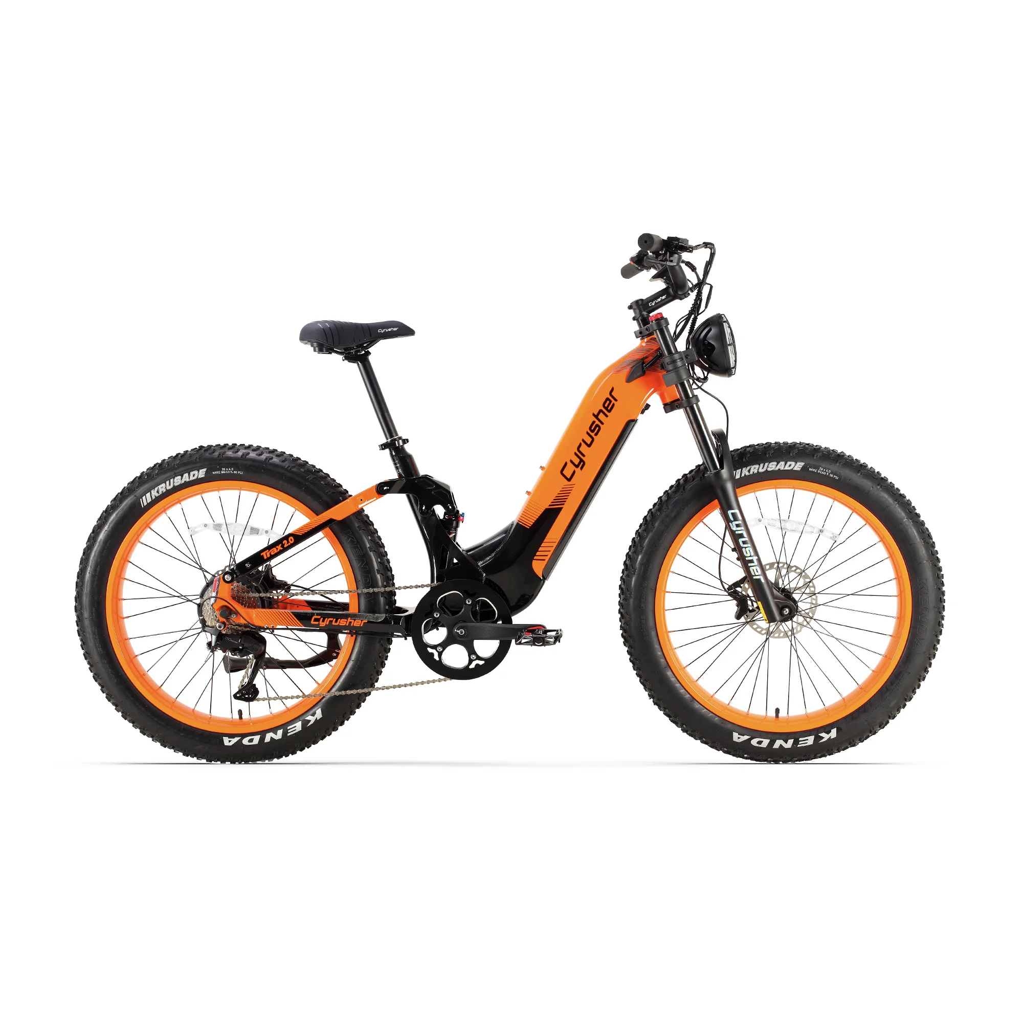 

Trax2.0 Cyrusher Mountain All Terrain Air shock Electric Bike 52V 20Ah Brushless Motor 9-Speed 20W Bright Headlight