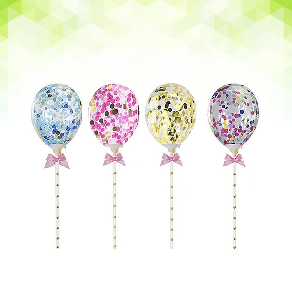 

8 Pcs Birthday Balloons Decoration Cake Decorative Confetti Party Number and
