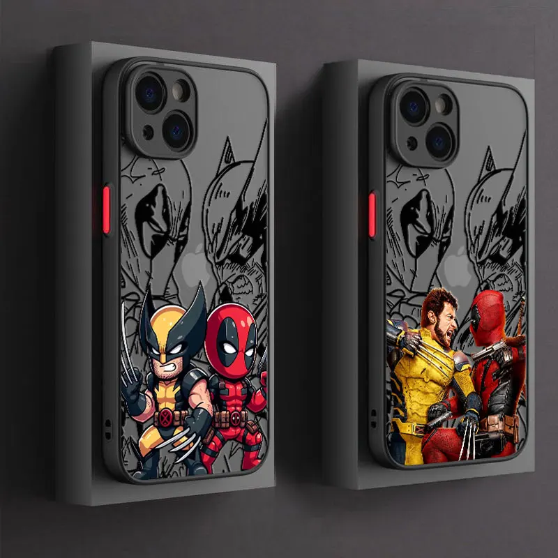 

Deadpool 3 Wolverine Marvel Phone Case For iPhone 16 Pro Max Cases 15 14 13 11 Pro 12 XS 7 8 Plus 11 16Pro Max Clear Matte Cover