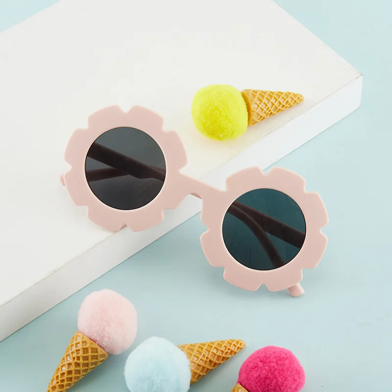 New Children Sunglasses Sun Flower Round Cute Kids Sun Glasses for Boys Girls Ultraviolet-proof Baby Sunglasses Lovely Eyeglass