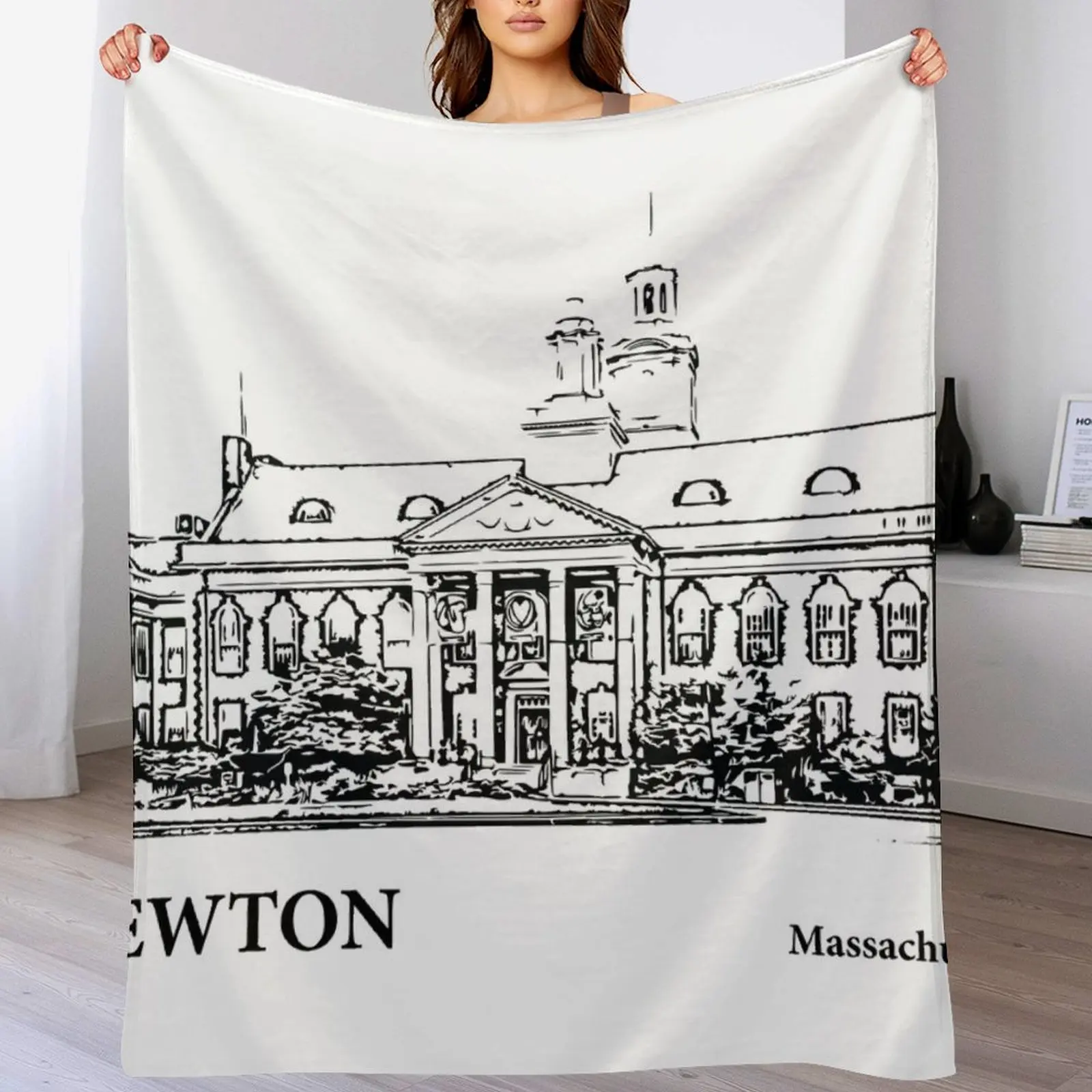 

Newton Massachusetts Throw Blanket Cozy Light Blanket for Travel Camping Picnic