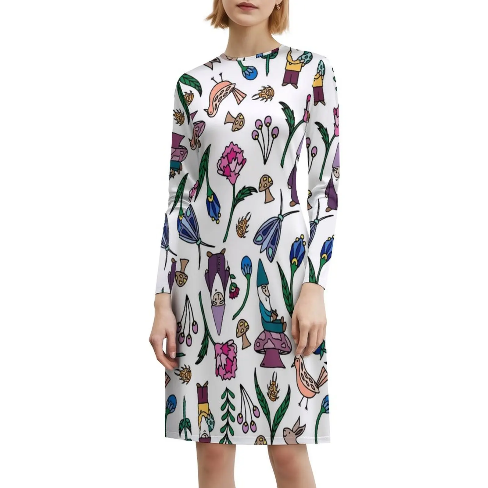 التماثيل الحديقة والحيوانات | | التماثيل الحديقة | | فستان هيب هوب نسائي من Nature مطبوع عليه رسومات جرافيكية للحفلات والنوادي جنوم #6