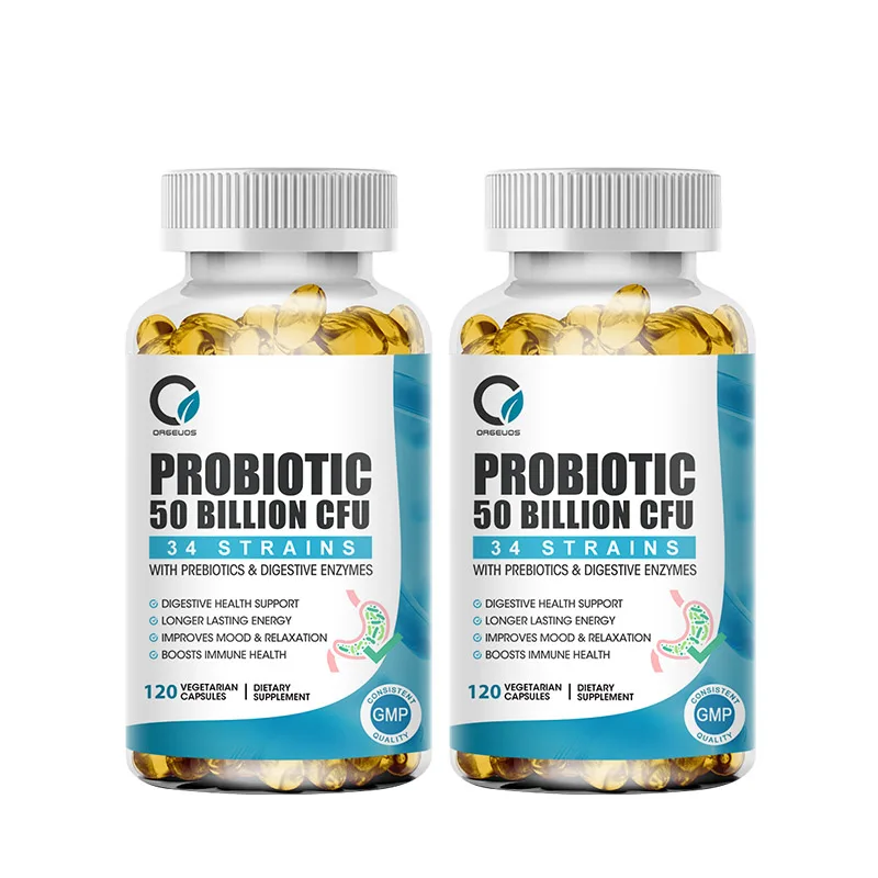 

Probiotics & Prebiotics Supplement - 50 Billion CFU - for Men & Women's Immune & Digestive Health - Veggie Capsules