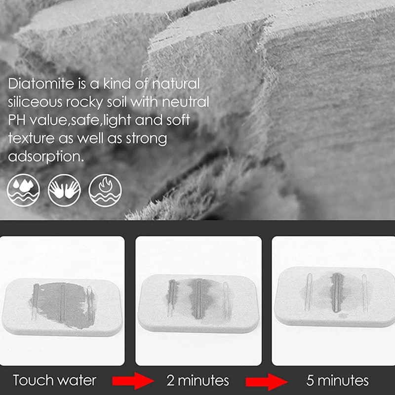 ✦ Bathroom Countertop Soap Toiletries Absorbent Mat Rectangular Soap Holder Bathroom Supplies Diatom Mud Soap Dish Quick-Dry Pad - view 5