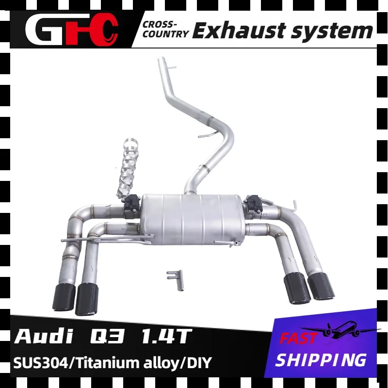 

GFC catback SUS304 high-performance exhaust system from 2009 to 2018, with valve muffler and 4 tips.Suitable for Audi Q3 1.4T