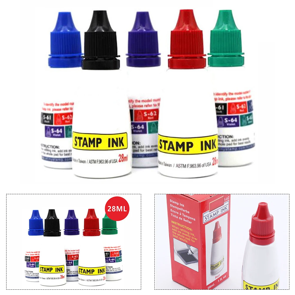 Tinta auto-tintante recarregável 25cc tinta à base de água projetada para aplicação precisa com todos os autoentintantes para selos