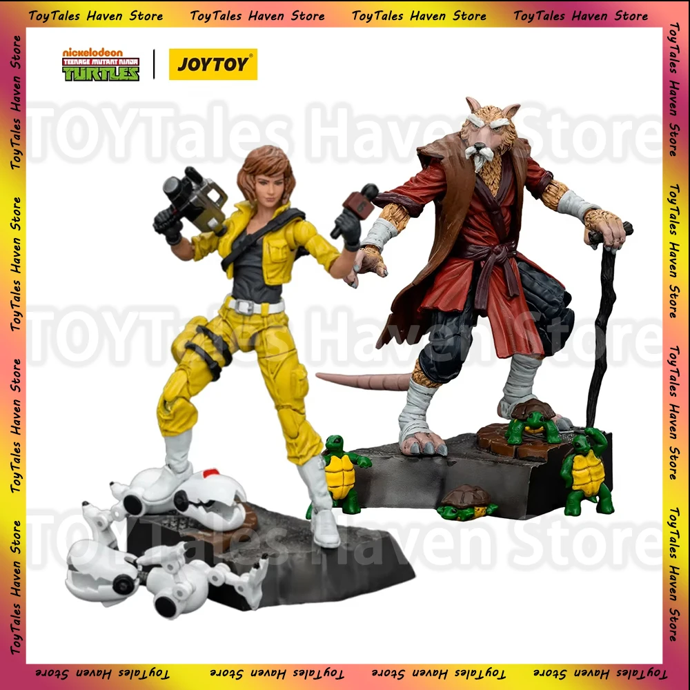 Original JOYTOY 1/18 TMNT Action Figure Splinter and April O'Neil 2PCS Model