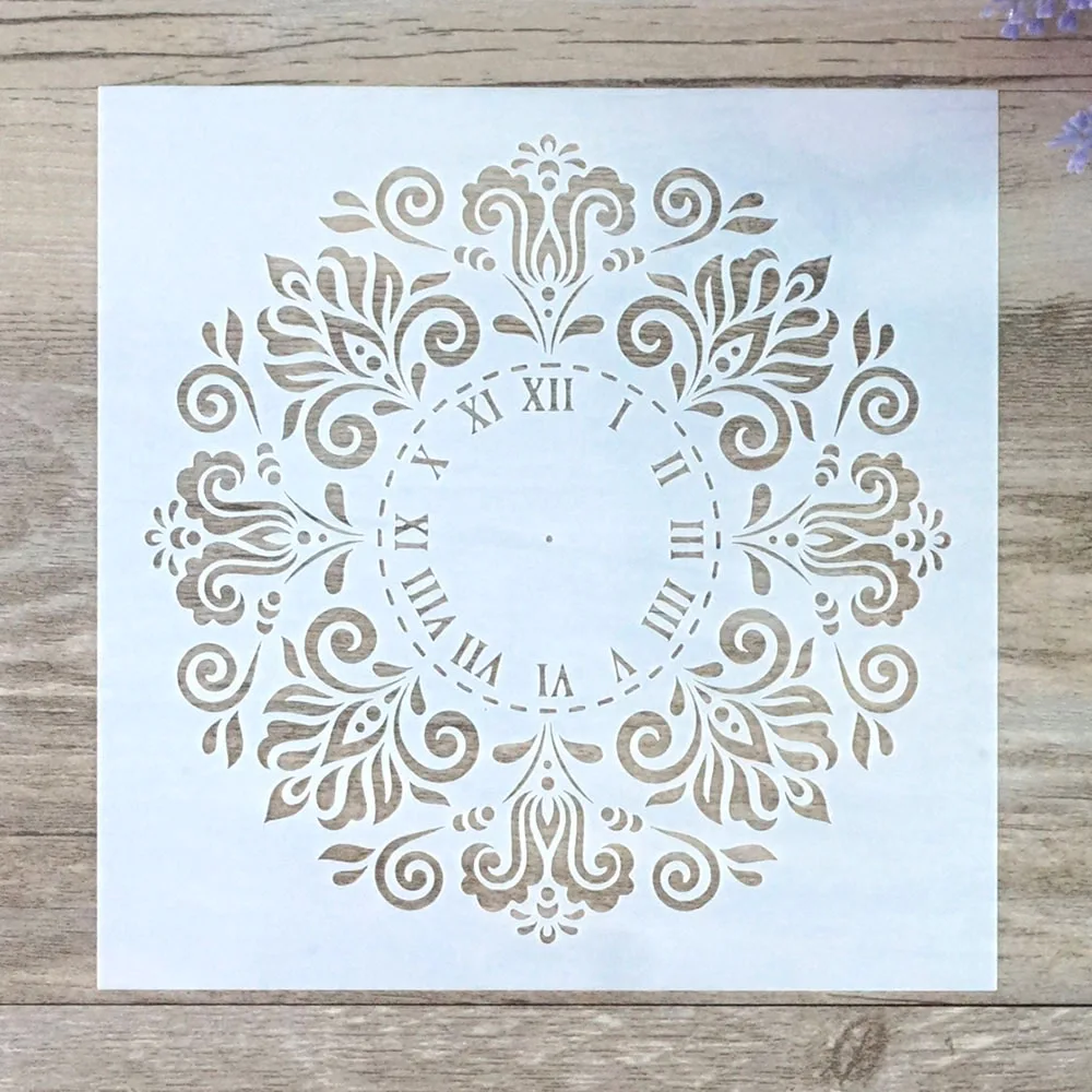 15 cm DIY Handwerk Layering Mandala Uhr Schablonen für Wände Malerei Scrapbooking Stempel Album dekorative Prägung Papierkarten