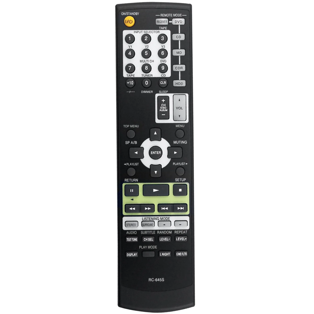 

RC-645S Replace Remote Control for Onkyo Home Theater System HT-S4100 TX-SR304 TX-SR304S HT-S4100S HTS4100 TXSR304