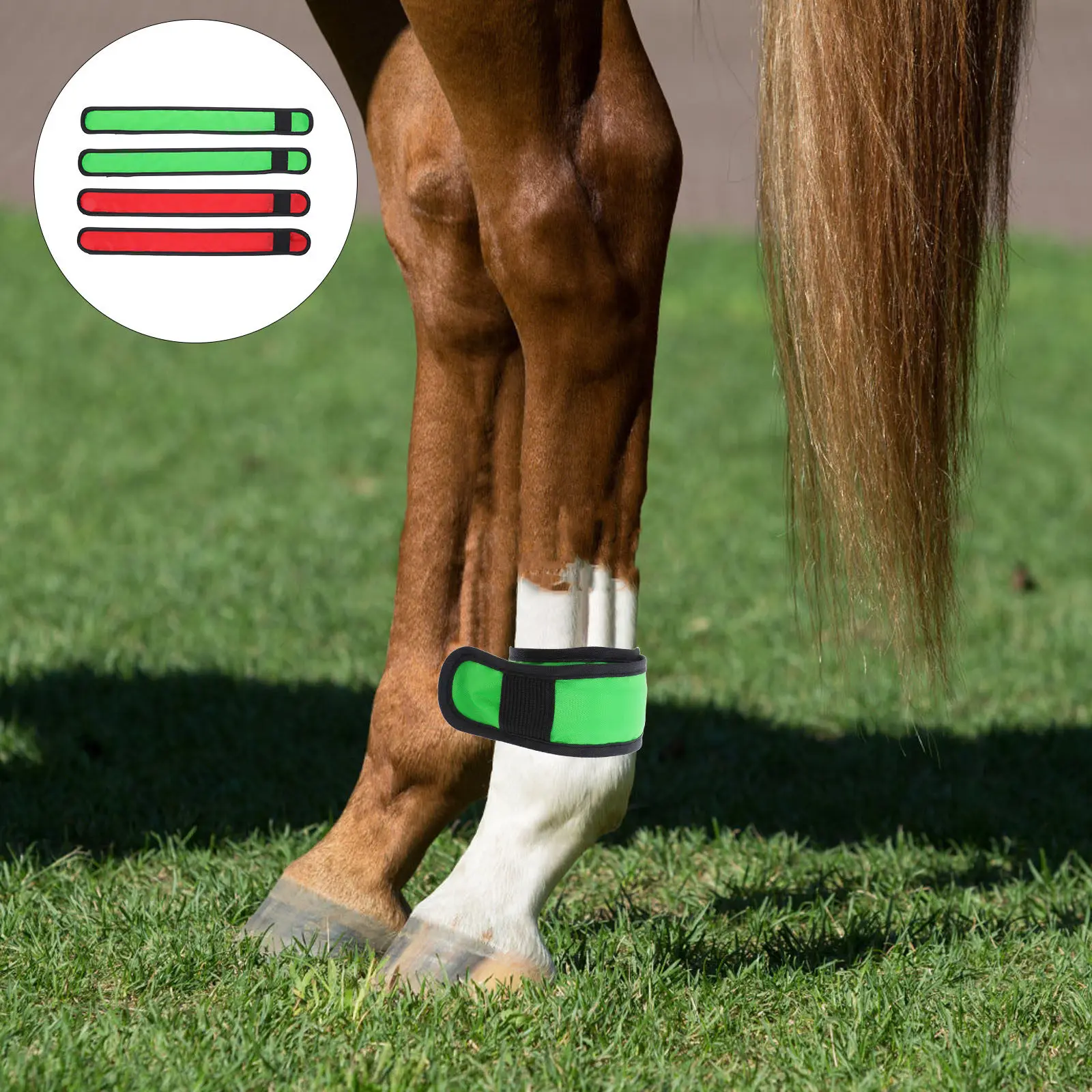 

Комплект из 4 светодиодных фонарей для ног лошади: улучшенная видимость в темноте, комфортная дышащая ткань, снаряжение для верховой езды на открытом воздухе, защита для лошадей