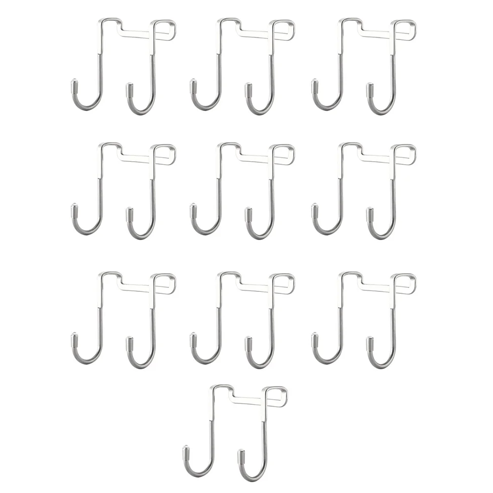 10Pcs Hook Cabinet Door Double Hook Dormitory Kitchen Cabinet Door Bathroom S-Type Double Hook Stainless Steel Coat Hook