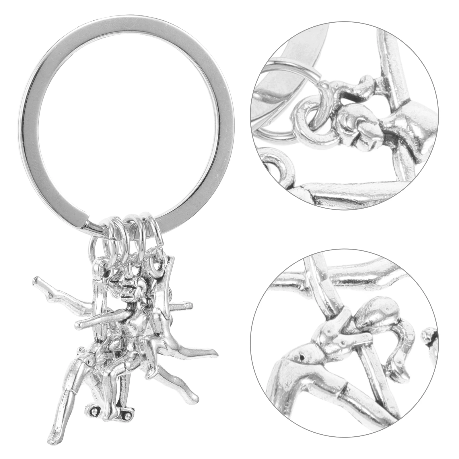 

Gymnastics Keychains Zinc Alloy Sports Charm Cute Accessories Athletic Holder Bulk Versatile Shapes Practical Material