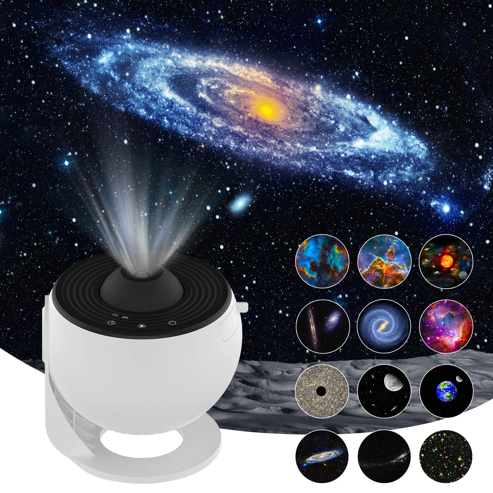 Proiettore per luce notturna Universe Night Sky Party luce per camera da letto silenziosa con dischi in pellicola per camera da letto per adulti per bambini