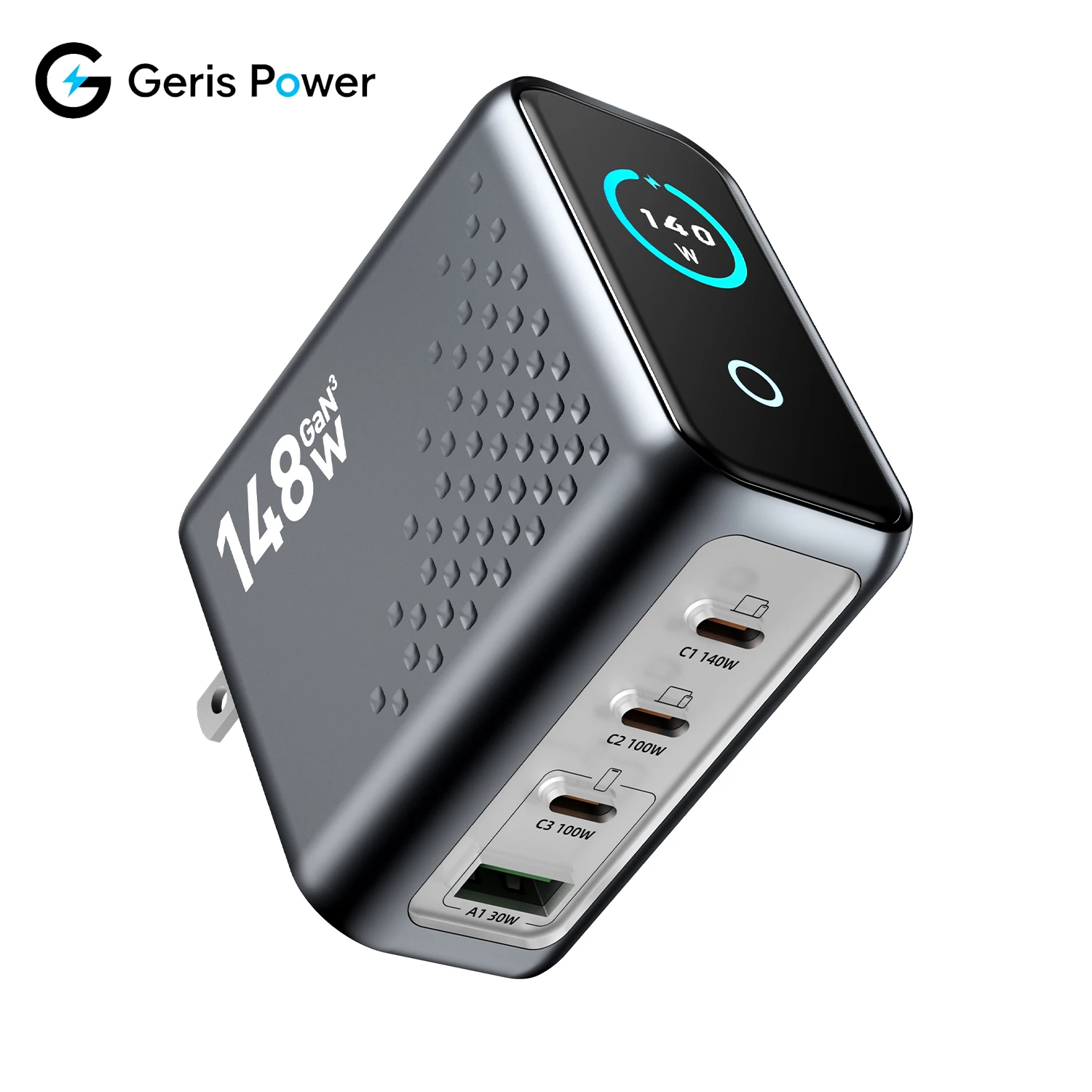 148w-gan-charger-with-smart-display-140w-pd31-usb-type-c-fast-charge-for-macbook-tablet-samsung-for-iphone-17-16-laptop-phone