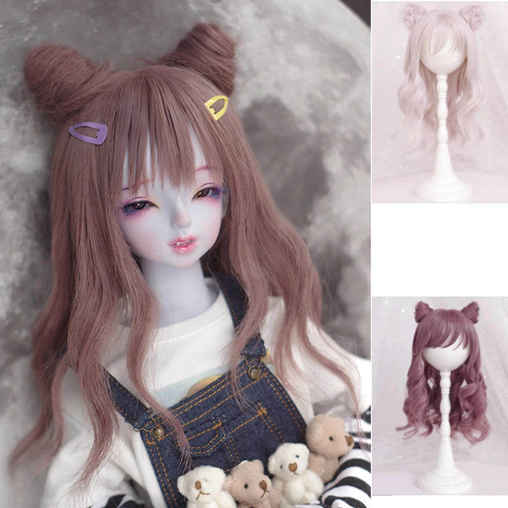 

D09-P380 детская игрушка ручной работы 1/6 1/4 1/3 MSD bjd кукла парик фиолетовый высокотемпературный шелк двухнитовые длинные вьющиеся волосы