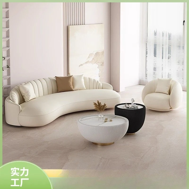 Cream wind arc creative sofa hotel beauty salon simple rest reception sofa combination