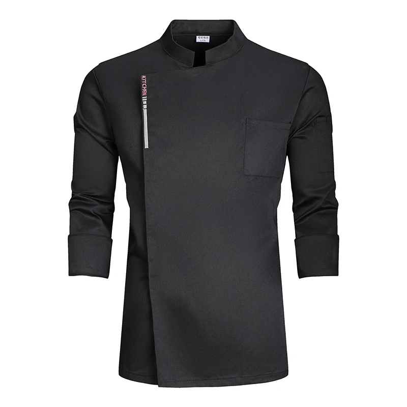 Long Sleeve Chef Costume Men's Kitchen Jacket Cooking Shirt Pro Catering Uniform Barber Workwear Baker Chef's Coat