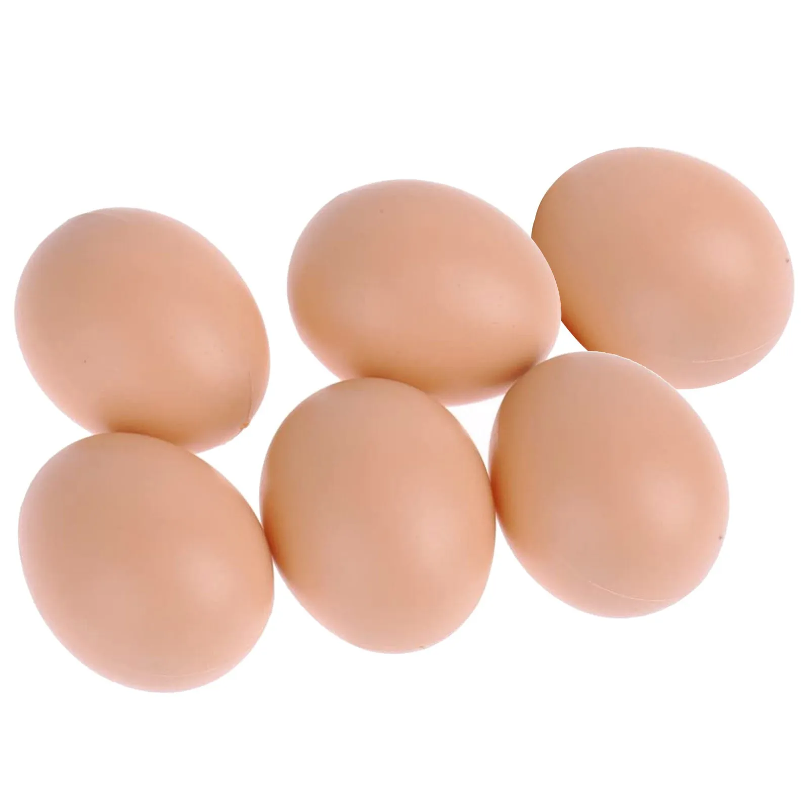 Fake Eggs Hen Poultry Simulation Artificial Hatch Incubation Breeding Wooden 6PCS Mannequin Oeufs Faux Oeufs  Aide Pondre Poule