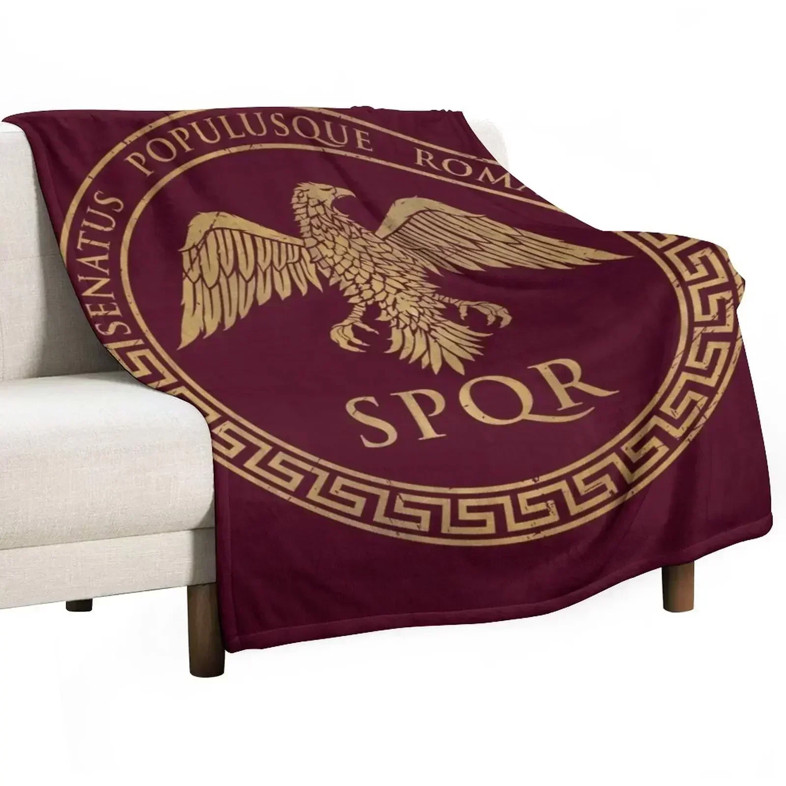 

Senatus Populusque Romanus - Eagle Emblem V01 Throw Blanket Flannel Fabric Blankets For Bed Comforter Blankets