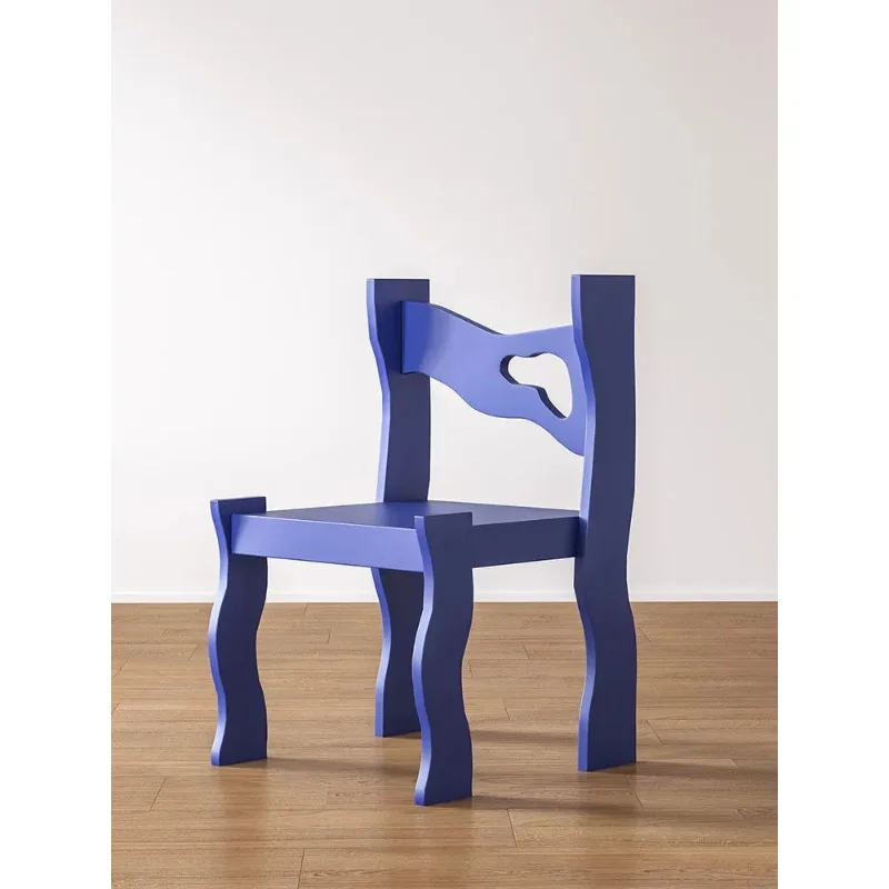 Nordic High-quality Designer Solid Wood Luxury Living Room Chair Furniture Wooden Coffee Chairs Creative Klein Blue Furniture