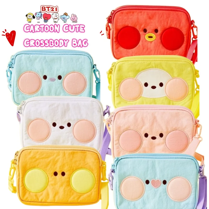 

Новая универсальная дорожная сумка BT21 Koya RJ Mang Chimmy Tata Cooky Shaky: высококачественная, милая, мультяшная, на одно плечо, через плечо, для хранения вещей