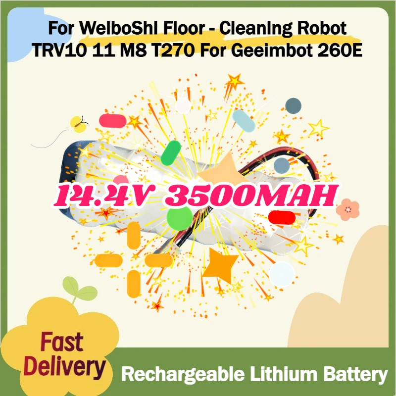 

For WeiboShi Floor - Cleaning Robot TRV10 11 M8 T270 for Geeimbot 260E Rechargeable Battery 14.4V Power Battery