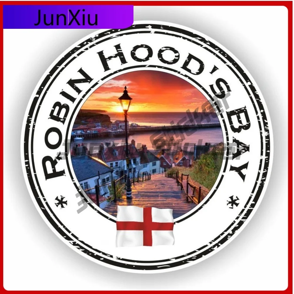 

Robin Hoods Bay North Yorkshire England Seal Sticker Round Flag Creative Vinyl Decal Waterproof Decorative for Motorcycle