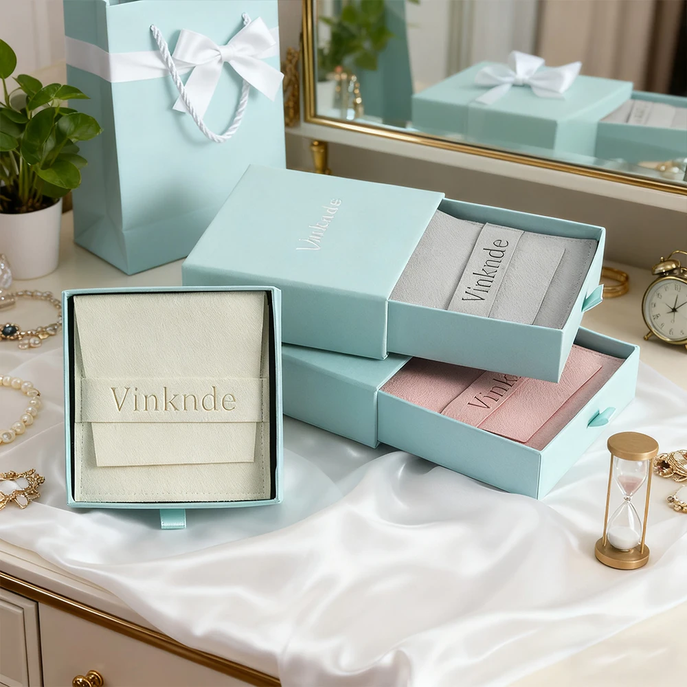 

24 шт. 7x7x1,7 см шкатулка для драгоценностей бумажные ящики коробки персонализированный логотип слайд серьги ожерелье упаковка чехол для хранения свадебный подарок сумка