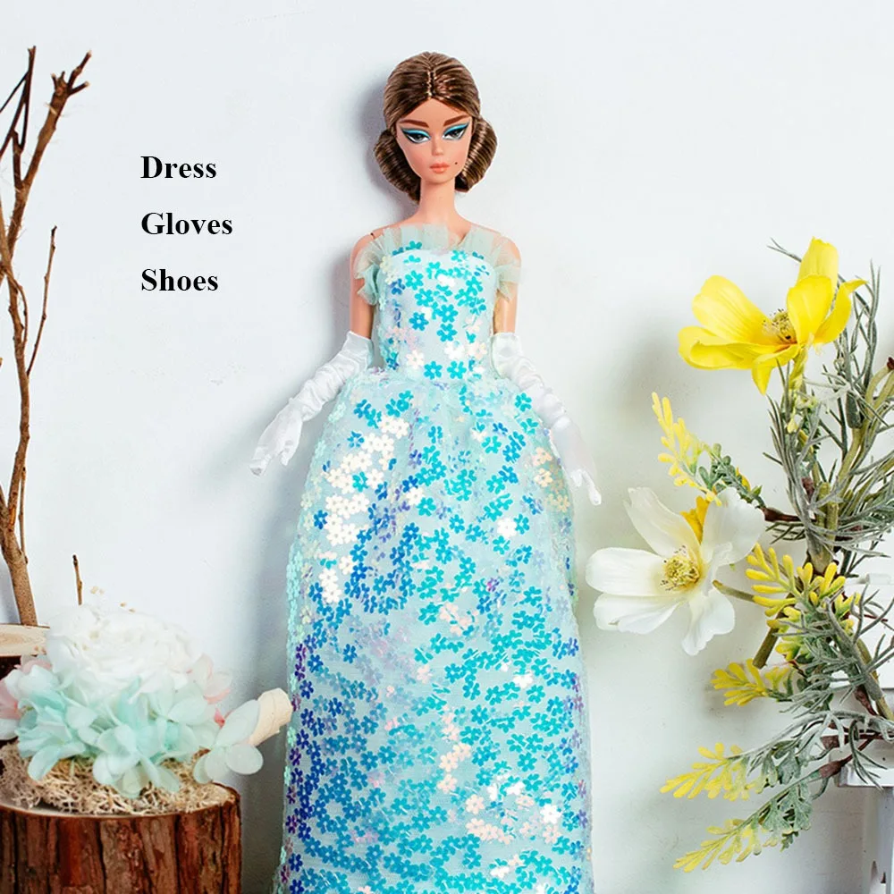 

European Fashion Doll Clothes Suit Embroidery Luxury Collector Gift Lace Wedding Dresses Delicate 8 Styles