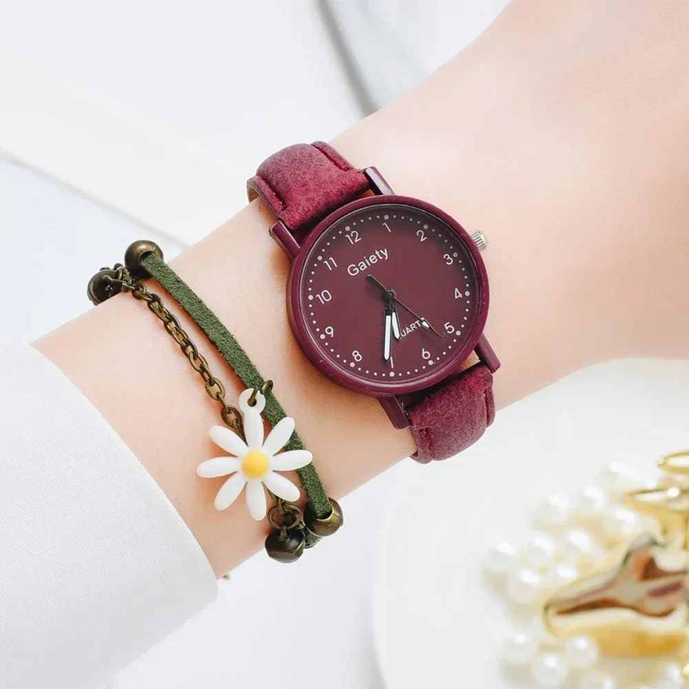 Fashion Brand Watch for Women Simple Arabic Numerals Bracelet Leather Ladies Dress Quartz Watch Clock for Women Relogio Feminino