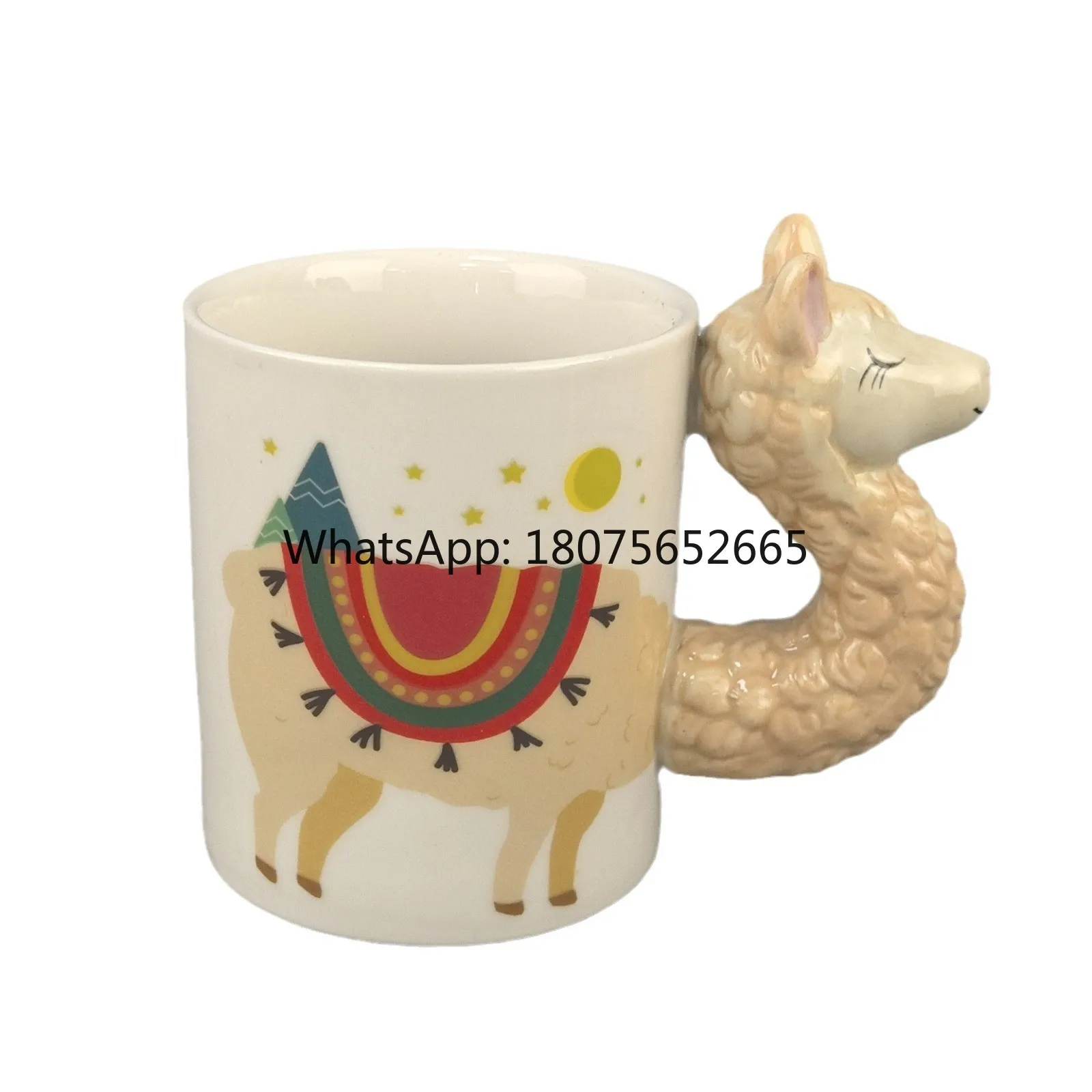 Temperature-sensitive color-changing alpaca ceramic mug - creative design coffee mug