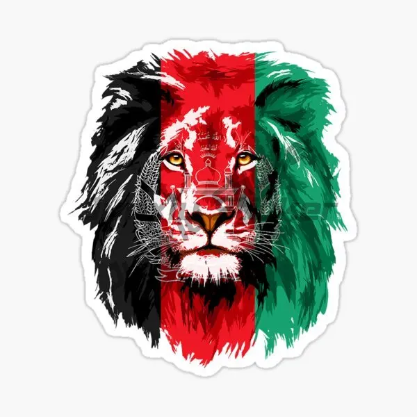 Afghan Flag National Emblem Lion Car Sticker Motorcycle Bicycle, Skateboard Kayak Surfboard Sticker Waterproof Decoration