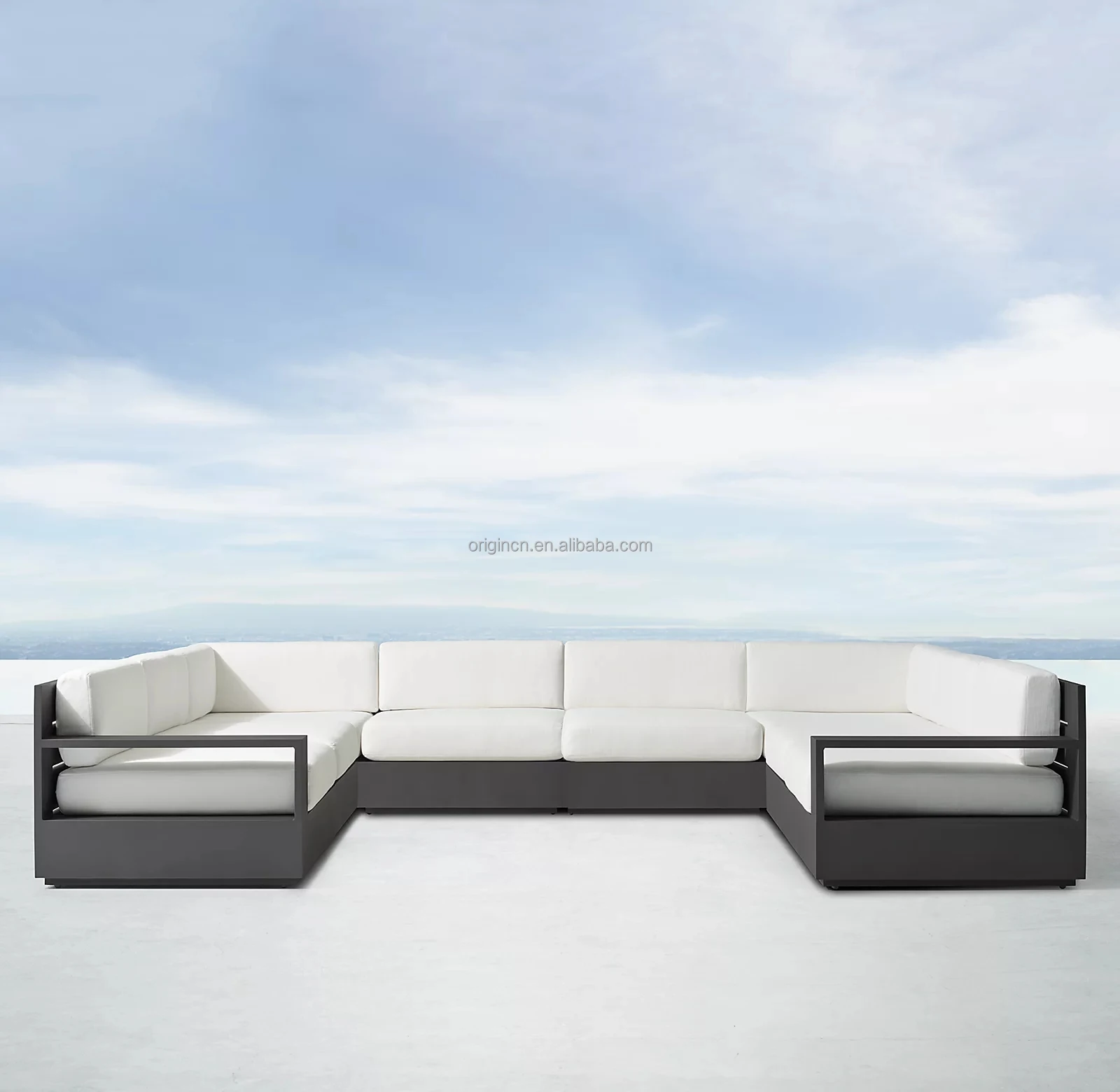 

-Современная настраиваемая мебель для отдыха на открытом воздухе и удобная мебель, пляжная комбинация, алюминиевый каркас, толстая подушка, диван