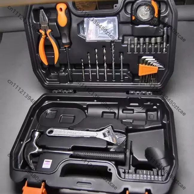 Household Hand Tool Box Kit With Drill Bits Screwdriver Bits Compatible With Manual Tools & Cordless Impact Drills
