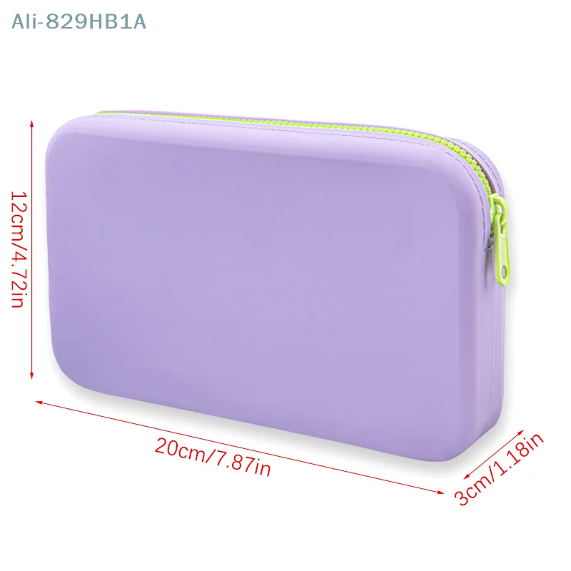 Sac de rangement cosmétique carré en silicone, grande capacité, porte-pinceau de maquillage de voyage, portable, étanche, évaluation