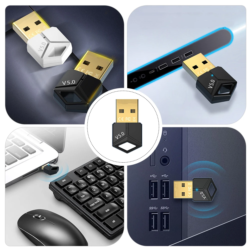 

0pc 5.0 USB Wireless Audio Adapter for Headphones Speaker Gamepad Mouse Keyboard Stable Transmission Long for Computer