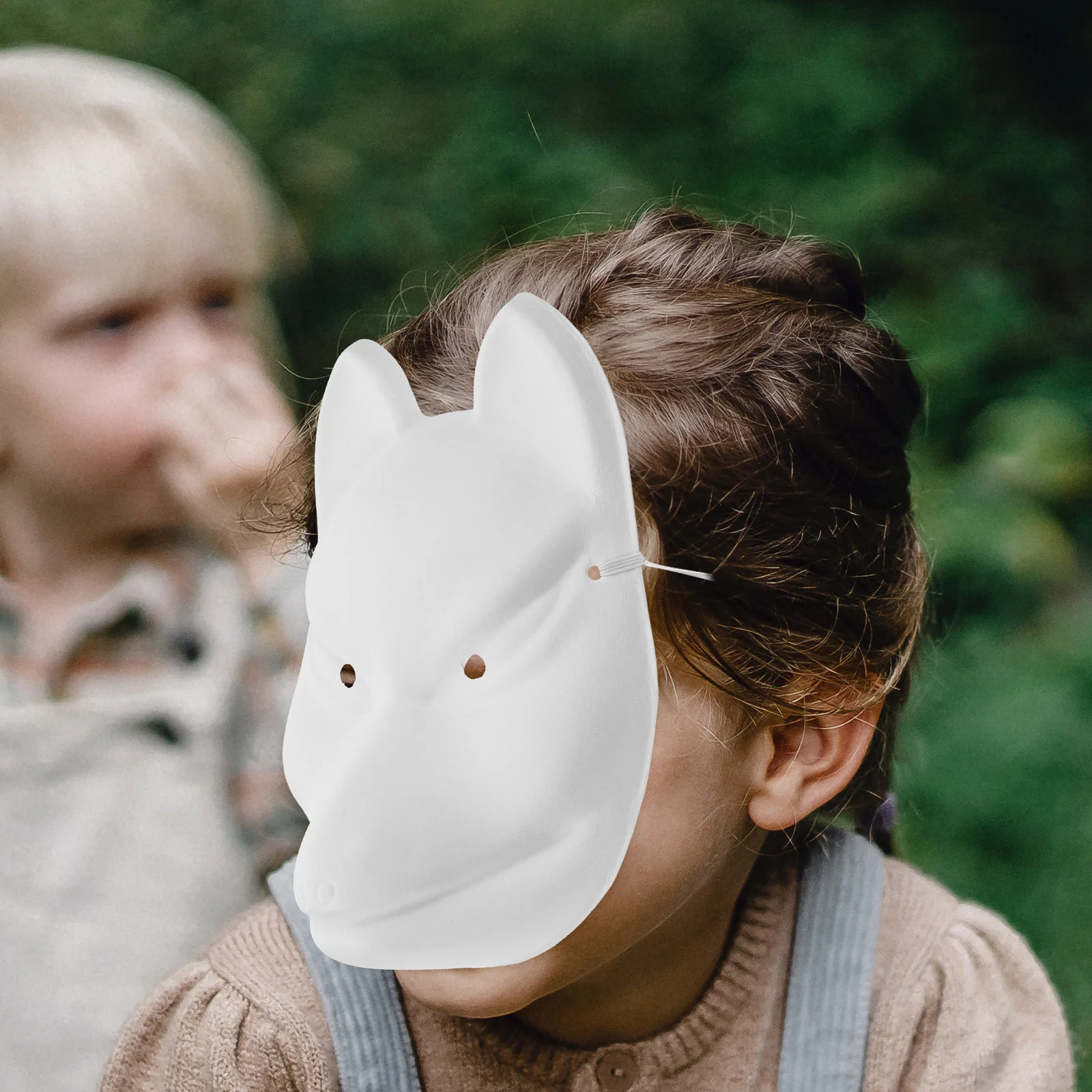 5Pcs Fox Mask Hand Painting Craft Kit for Adults Creative DIY Project Stage Performance Japanese Style Mask