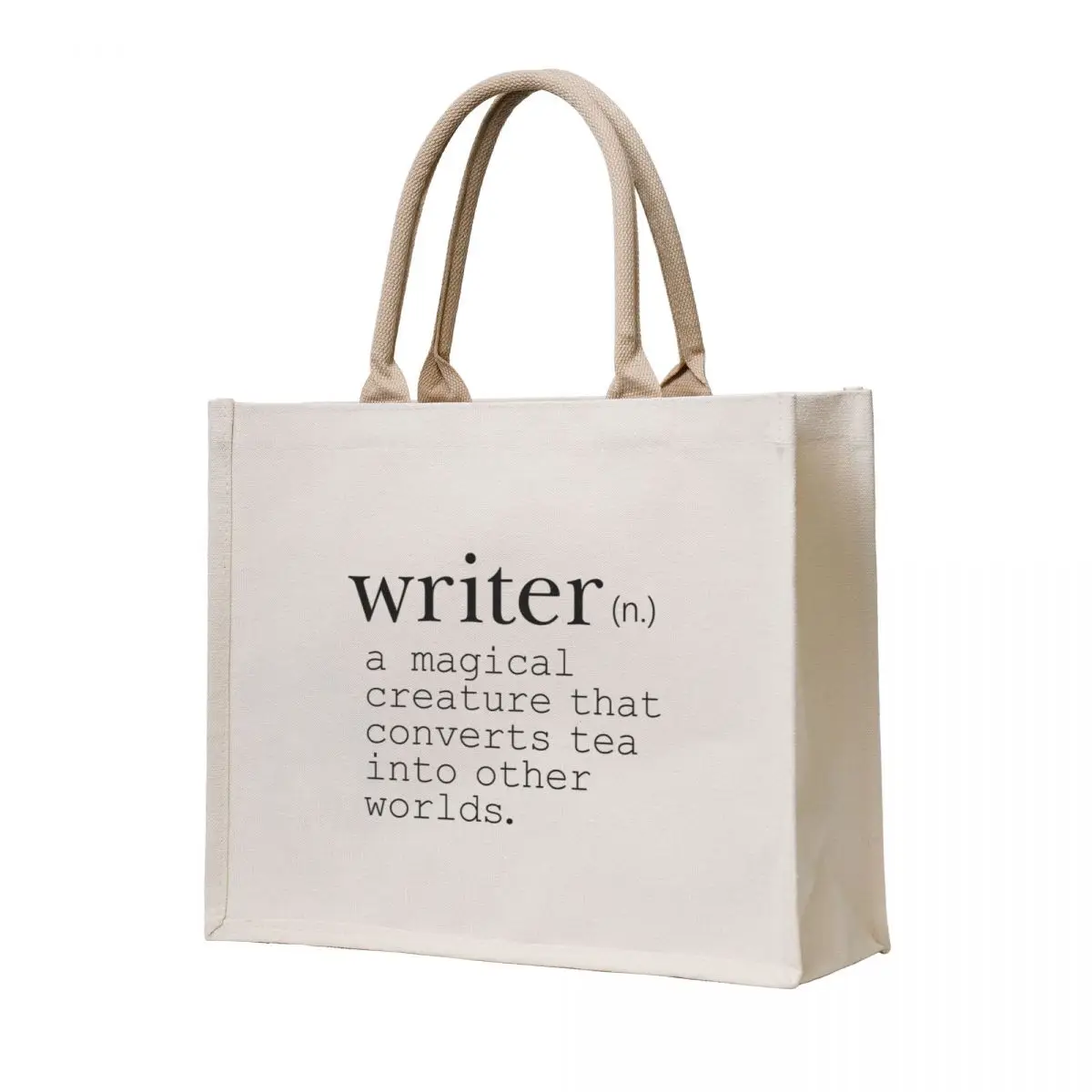 

Writer Definition - Convert Tea into Worlds Tote Bag custom fabric bag Canvas Eco bag