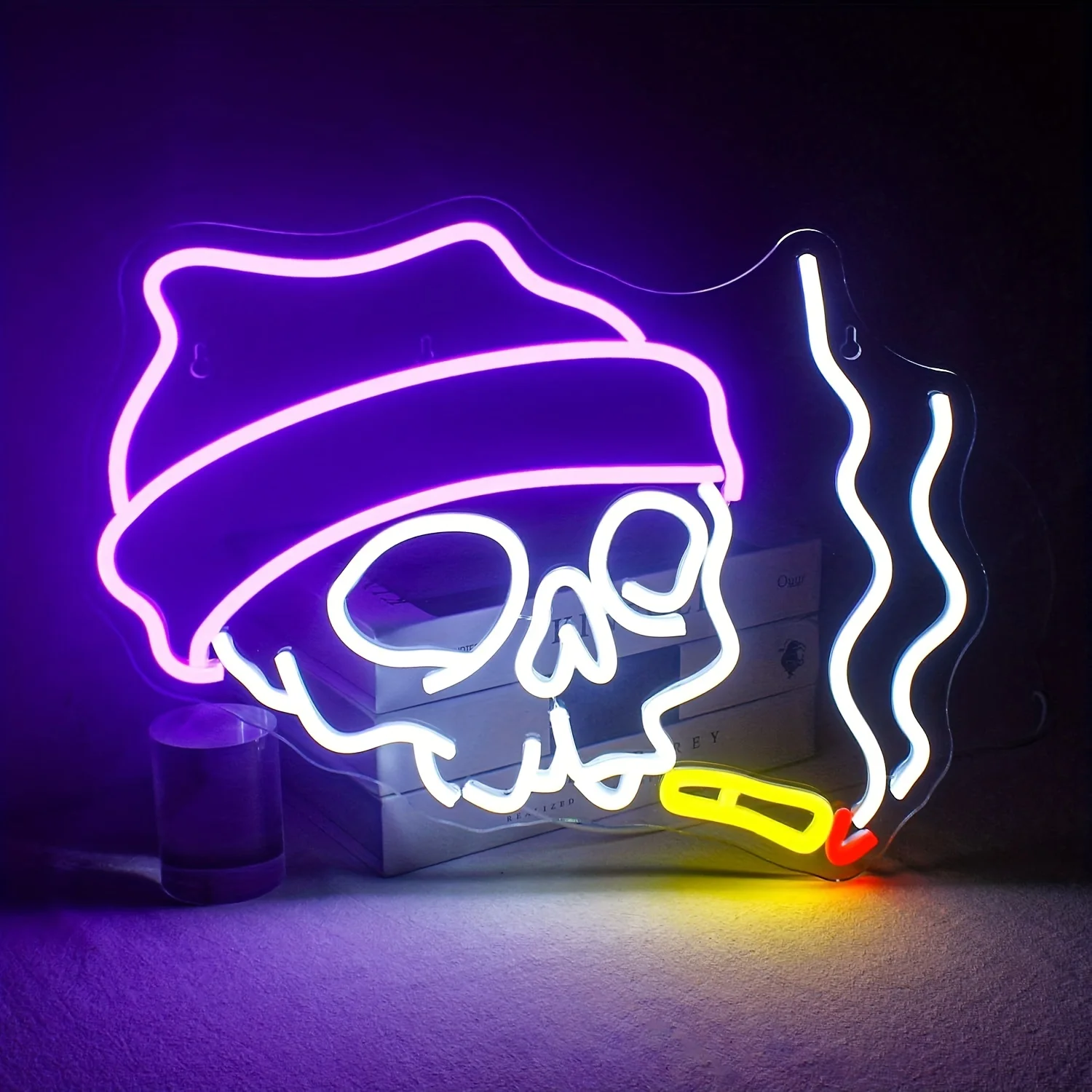 

Skeleton Neon Light Sign,LED Neon Wall Decoration, Halloween Neon Sign, Hip-hop Party Sign, Halloween Gift,Game Room, Bedroom