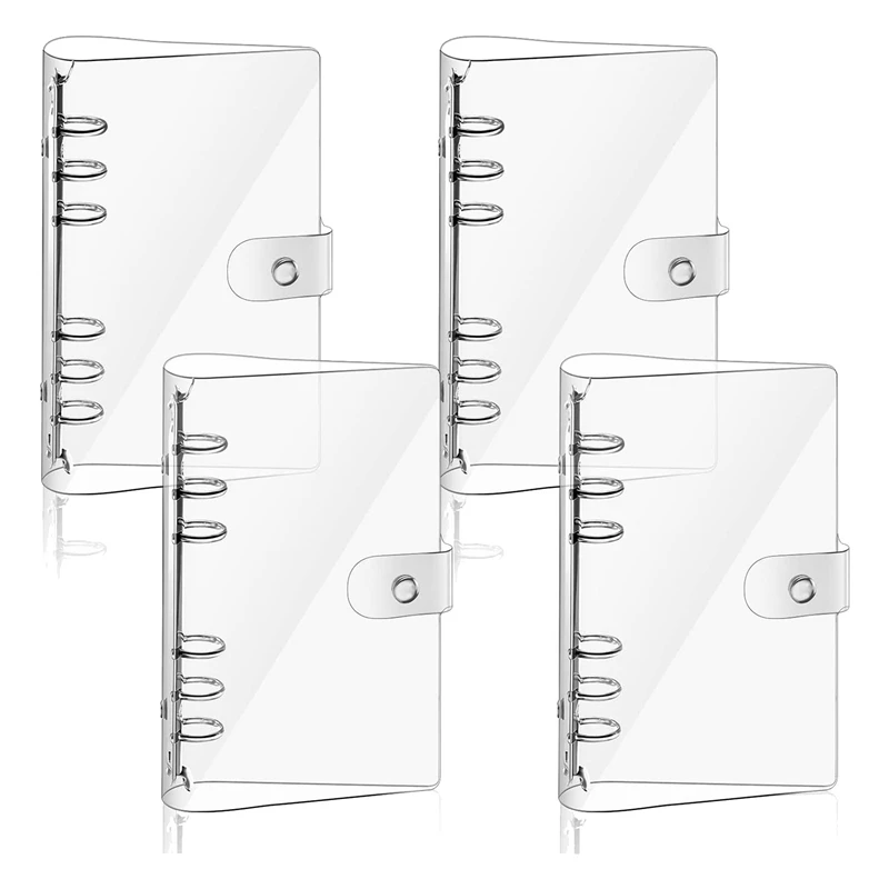 Plastic Binder Clear Soft PVC 6 Ring Budget Binder Refillable Planner Binder Cover Protector