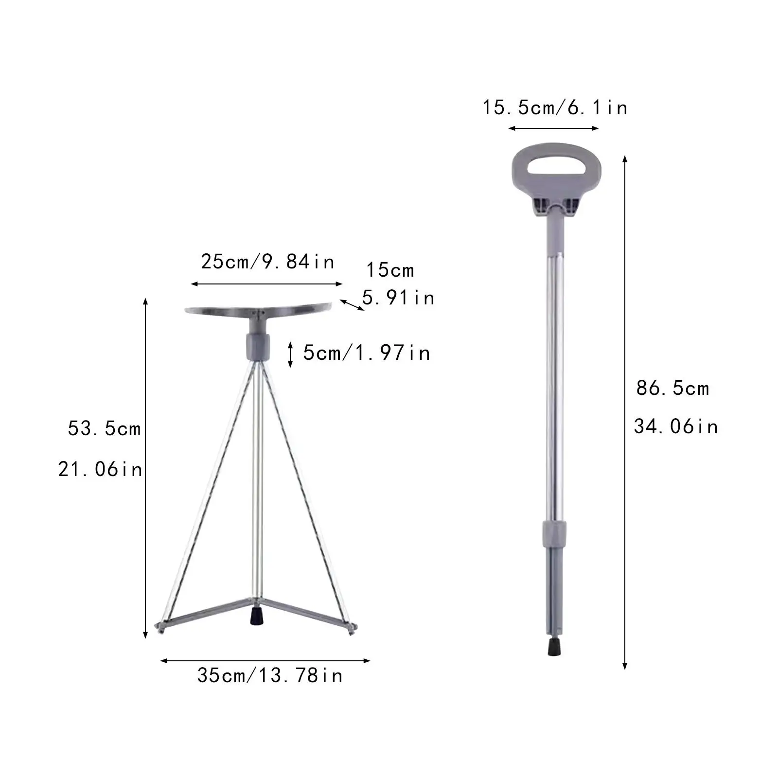 Portable Cane Seat Sturdy Lightweight Walking Cane 2 in 1 Walking Stick Chair for Elderly Seniors Men Women Mountaineering