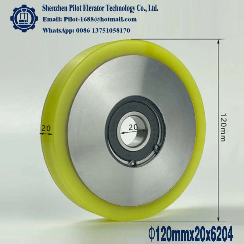 High‑Load Polyurethane Coated Roller /120x20x 6204 Bearing/Built for Heavy Loads & Quiet Operation