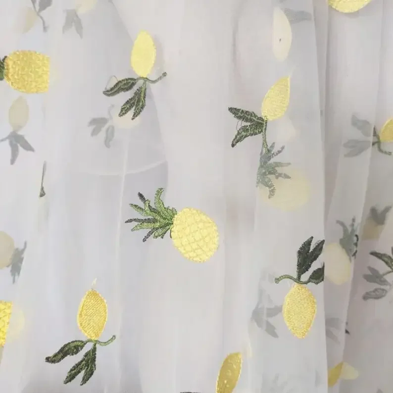 

Exquisite pineapple embroidery lace fabric pineapple tulle lace fabric For Wedding Gown, Bridal Dress, Summer Dress,