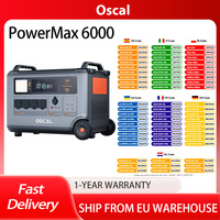 Oscal PowerMax6000 6000W Rugged Power Station,120V/240V Dual Voltage Output,3600Wh to 57600Wh LiFePO4 Battery,3500+ Life Circle,