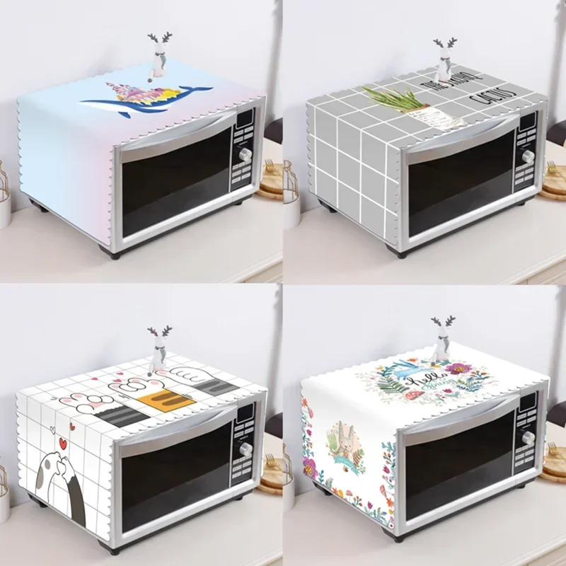 Kitchen Microwave Cover Simple Oven Refrigerator Hood Oil Dust Toaster Cover Kitchen Accessories Supplies Fashion Home Decore