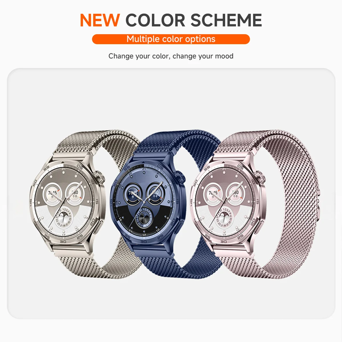 18 20 22 مللي متر حزام ميلانيزي لساعة هواوي GT5/4/3Pro 46 مللي متر 4/3 Pro شريط مغناطيسي نهائي لساعة Amazfit Balance GTR 4/3/2 #3