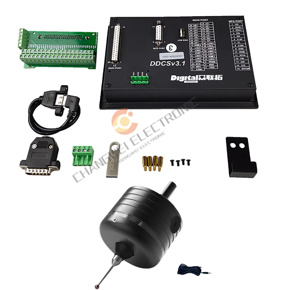 DDCSV3.1 roda tangan MPG e-stop pengontrol sendiri berdiri Offline CNC kode sumbu 3/4 + Pencari tepi 3d untuk mesin penggilingan pengukir