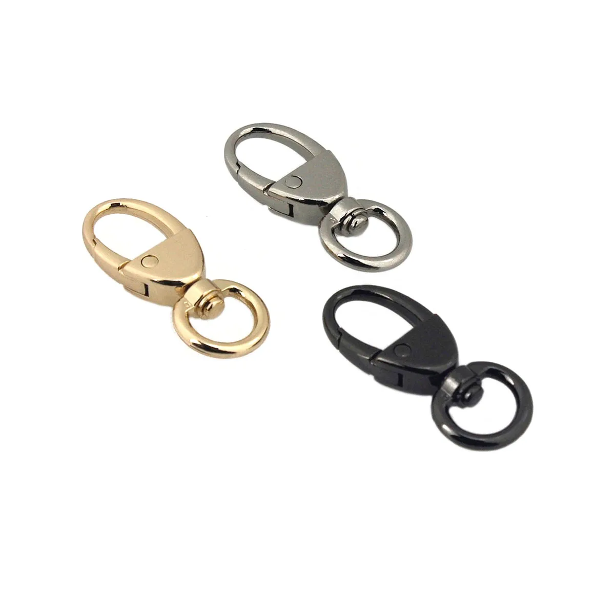 1pcs Metal New Style Swivel O-ring Eye Snap Hook Trigger Clasps Clips for DIY Leather Craft Bag Strap Belt Webbing Keychain 12mm