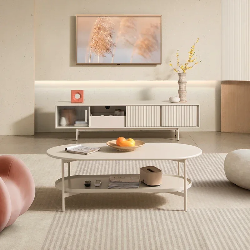 

Home Modern Nordic Cream Series Coffee Table TV Cabinet Home Small Apartment Living Room