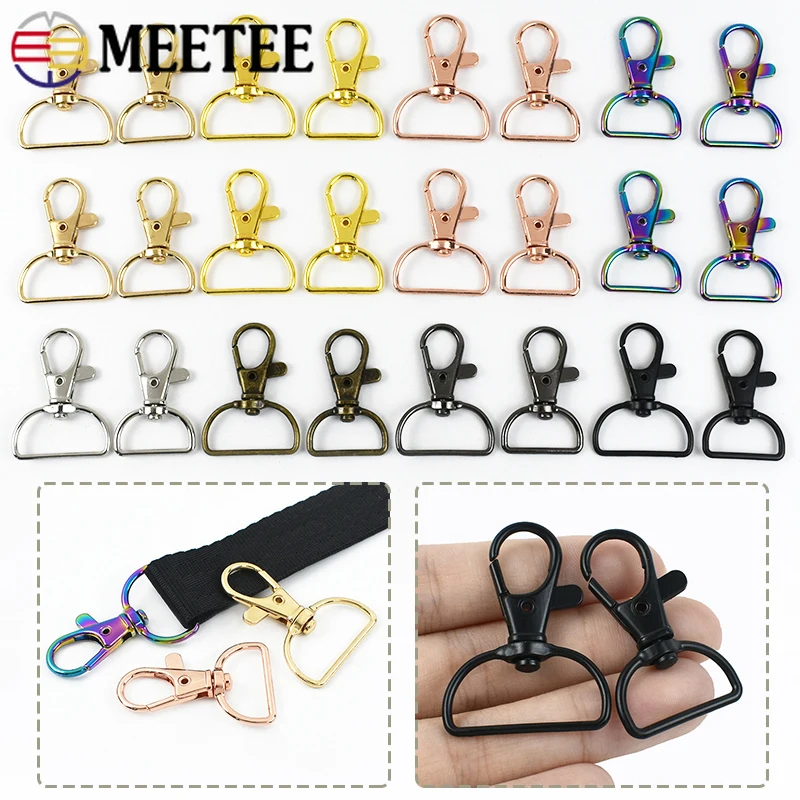 

10-50Pcs Meetee 20/25mm Metal Lobster Buckle Snap Hook Swivel Trigger Bag Clasp Webbing Hang Buckles Keychain Hooks Accessories